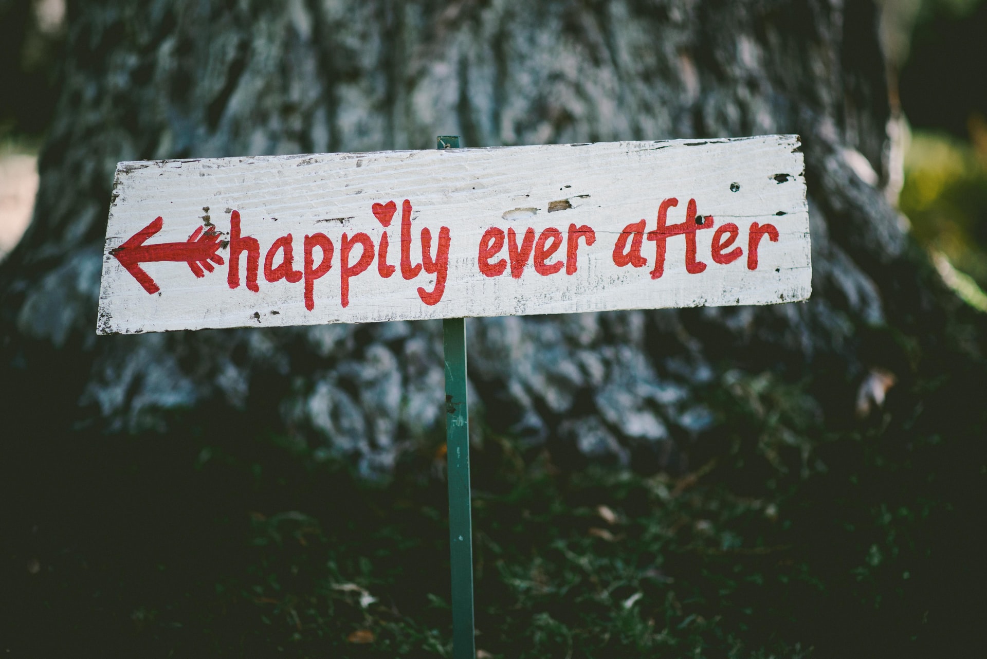 Happily ever after sign, representing the importance of domestic contracts later in life
